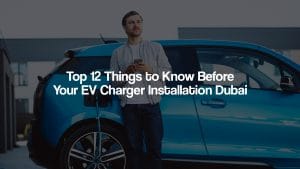 Modern charging station setup showing EV charger installation Dubai