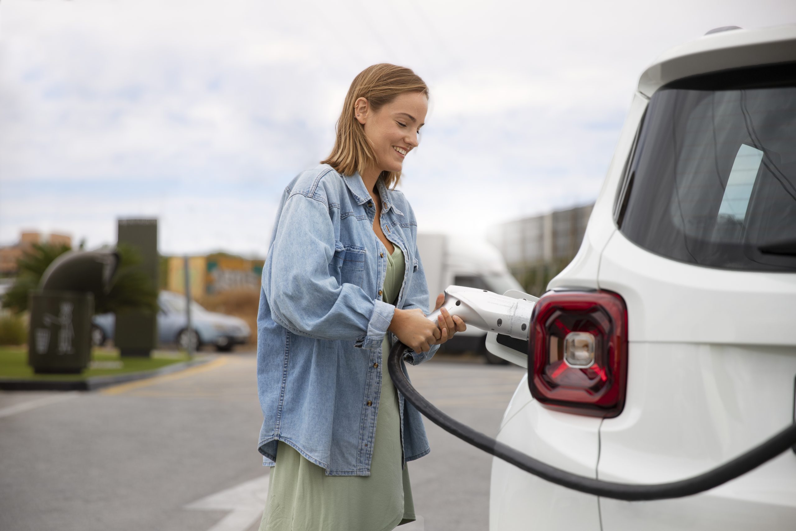 EV charger in Dubai installed at a modern home garage with electric car charging.