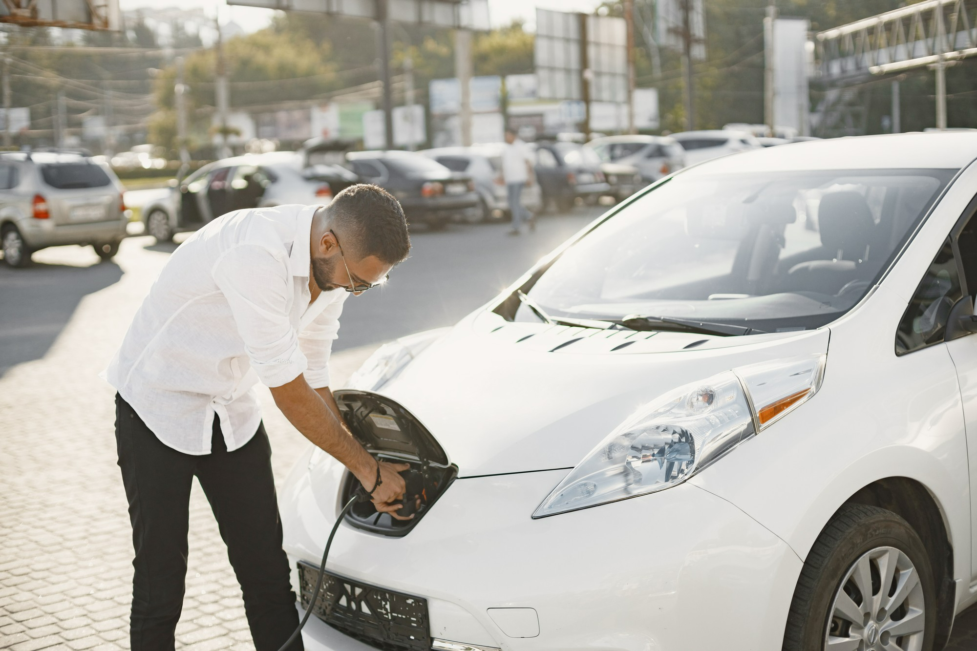 Network of public EV charging stations Dubai city center